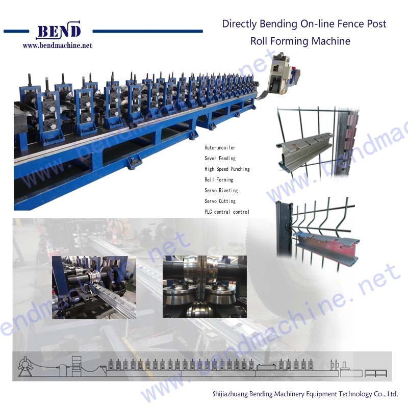 Directly Bending On-line Fence Post Roll Forming Machine