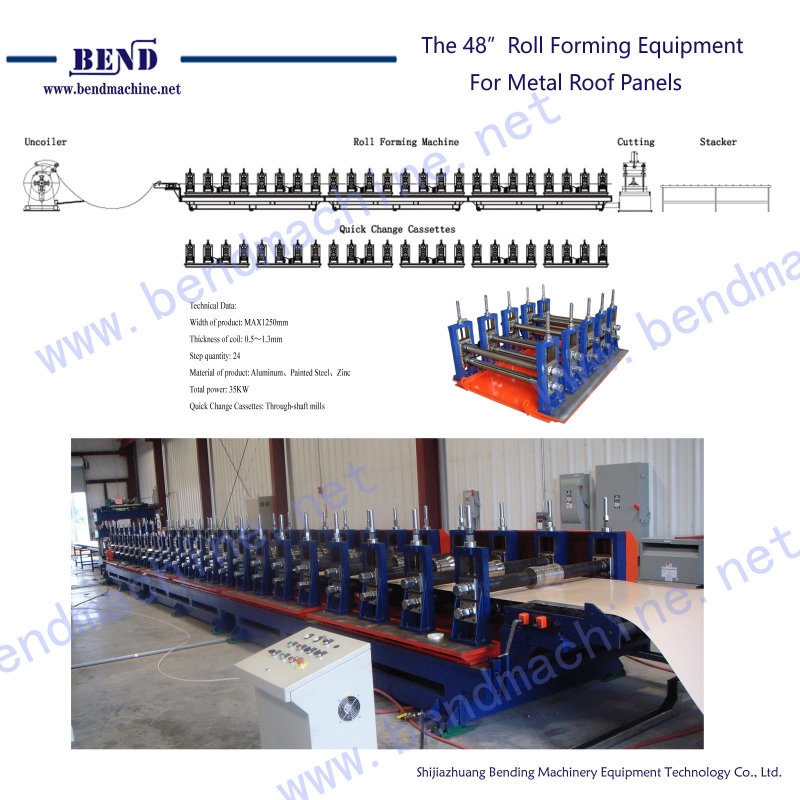The 48”Roll Forming Equipment For Roof Panels